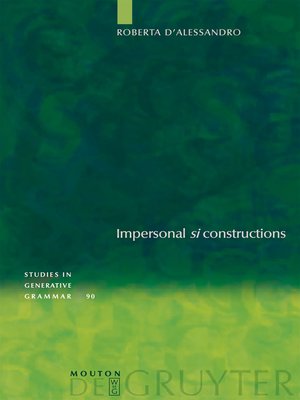 cover image of Impersonal "si" constructions